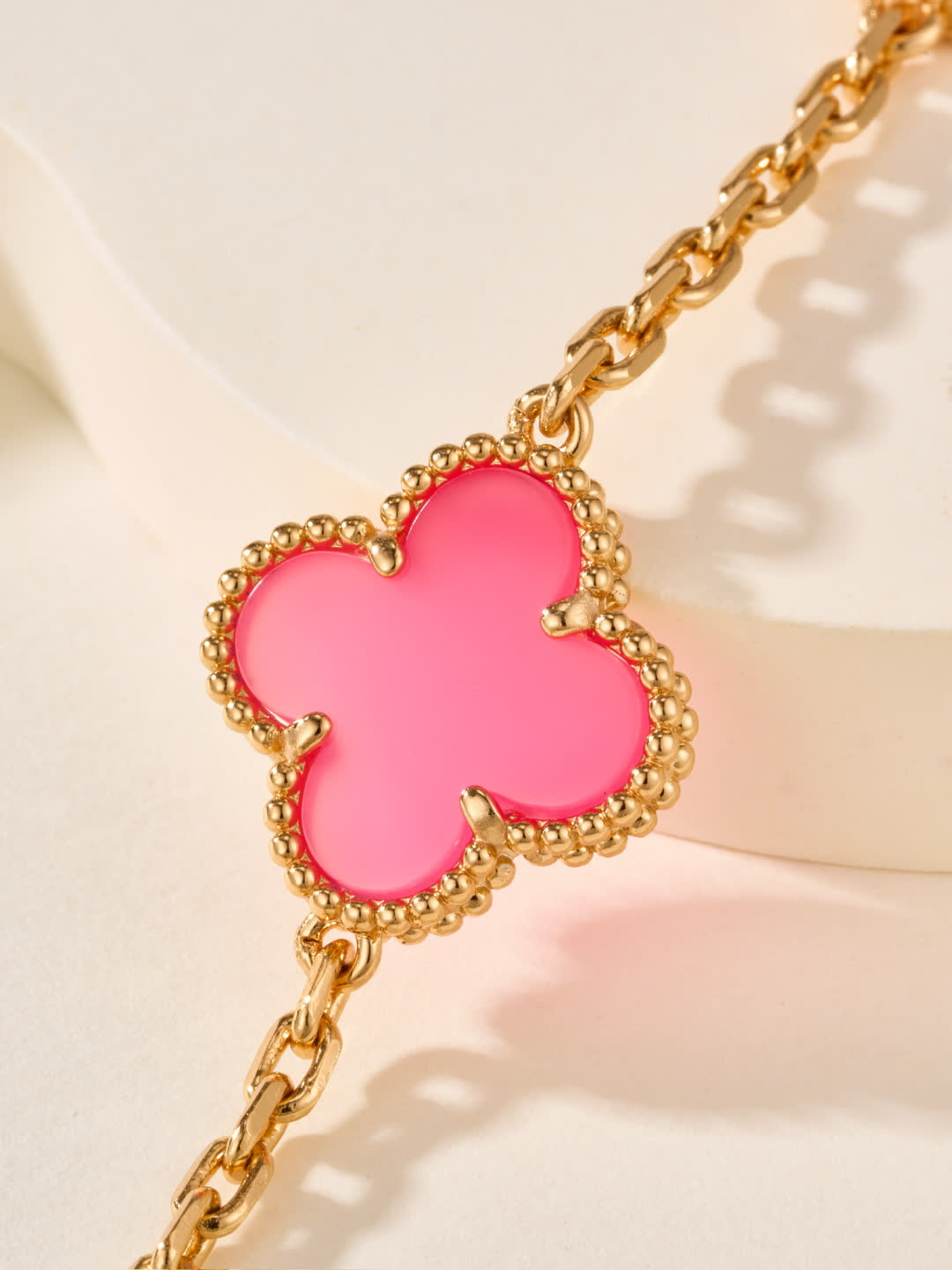 Van Cleef & Arpels Magic Alhambra Pink Enamel Bracelet
